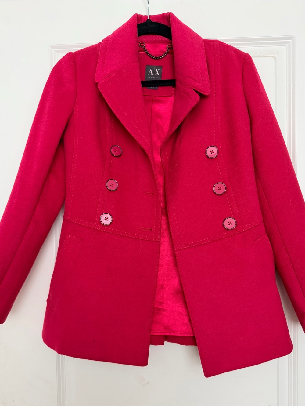 A/X Armani Exchange Women's Hot Pink Peacoat